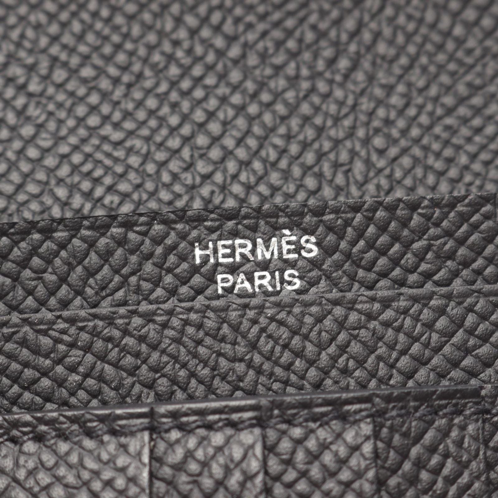 Hermes Bifold Wallet Bearn Compact Black Leather — view 5