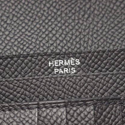 Hermes Bifold Wallet Bearn Compact Black Leather — view 5