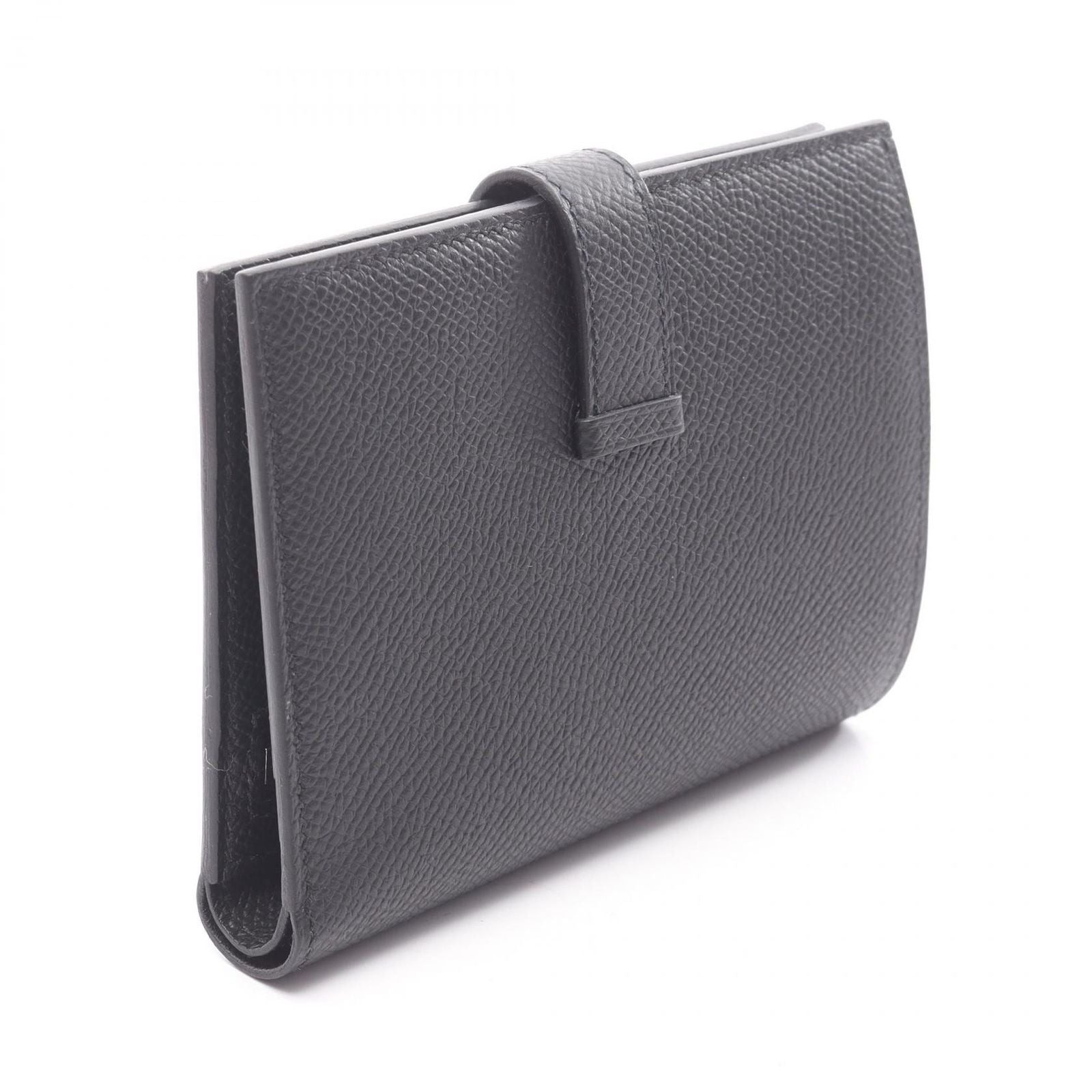 Hermes Bifold Wallet Bearn Compact Black Leather — view 2