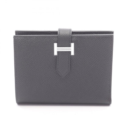 Hermes Bifold Wallet Bearn Compact Black Leather