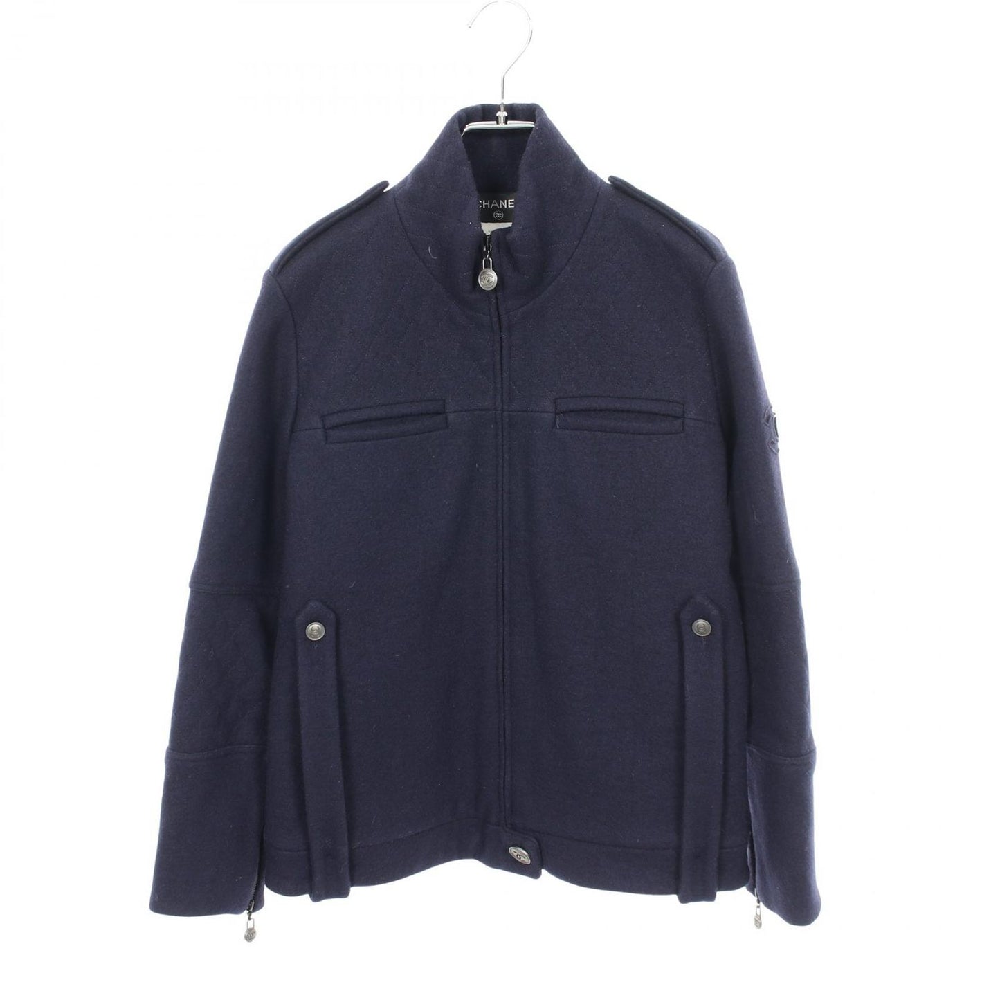 Chanel CC Logo Jacket Navy Wool