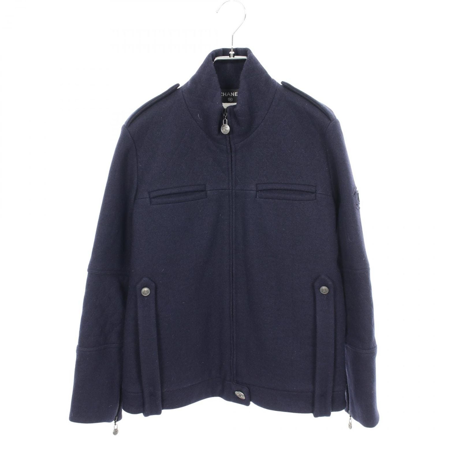 Chanel CC Logo Jacket Navy Wool