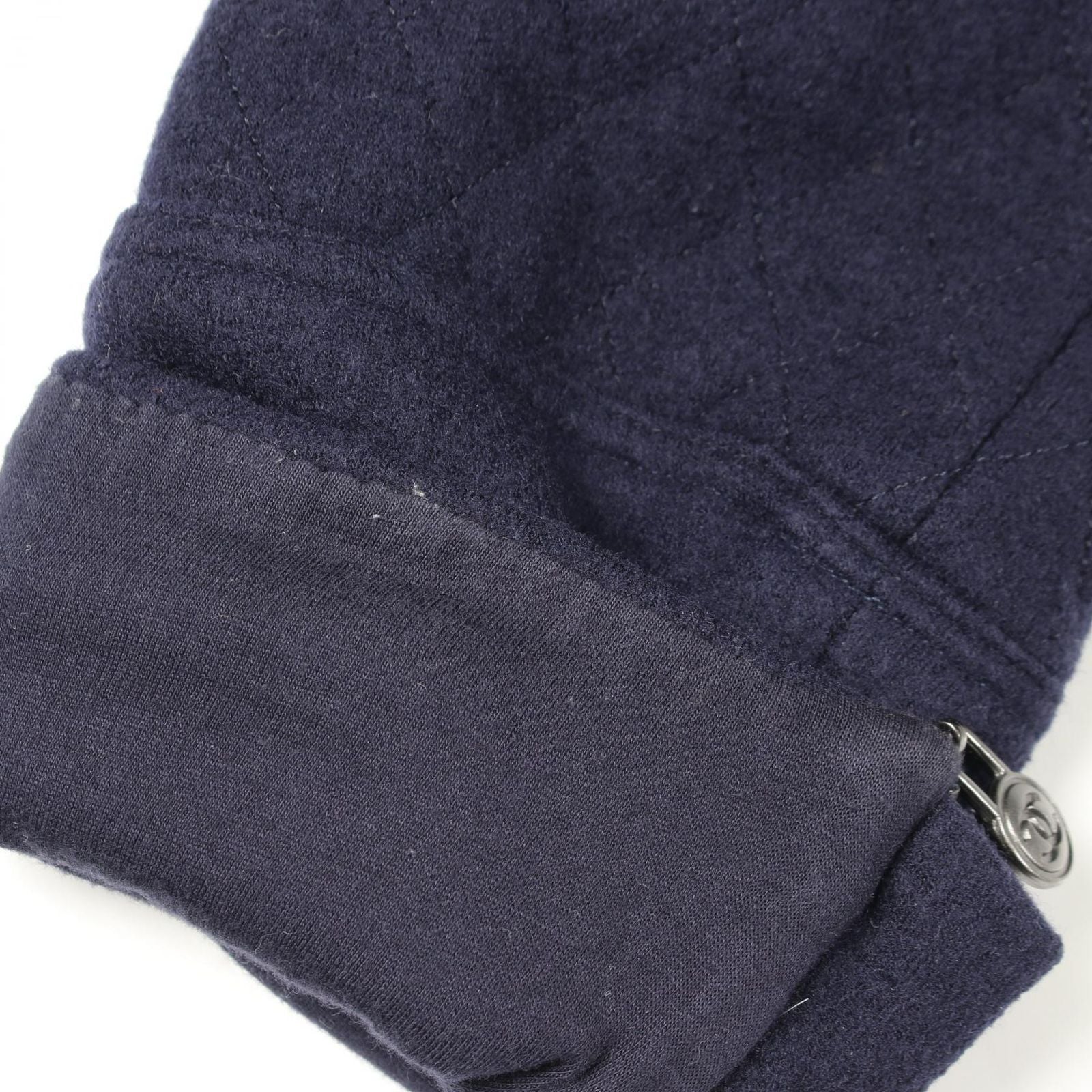 Chanel CC Logo Jacket Navy Wool — view 7