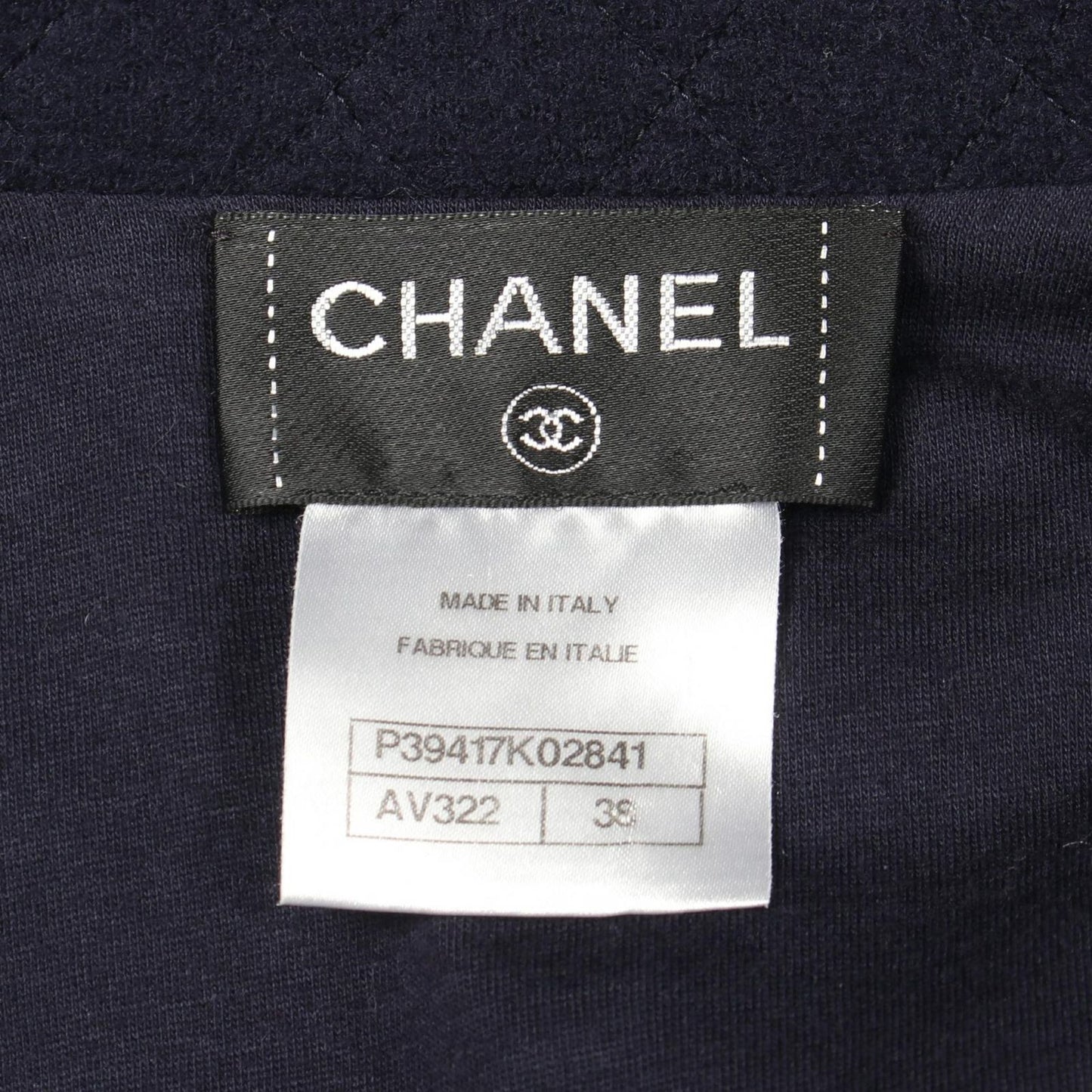 Chanel CC Logo Jacket Navy Wool — view 3
