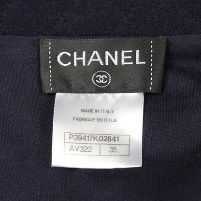 Chanel CC Logo Jacket Navy Wool — view 3