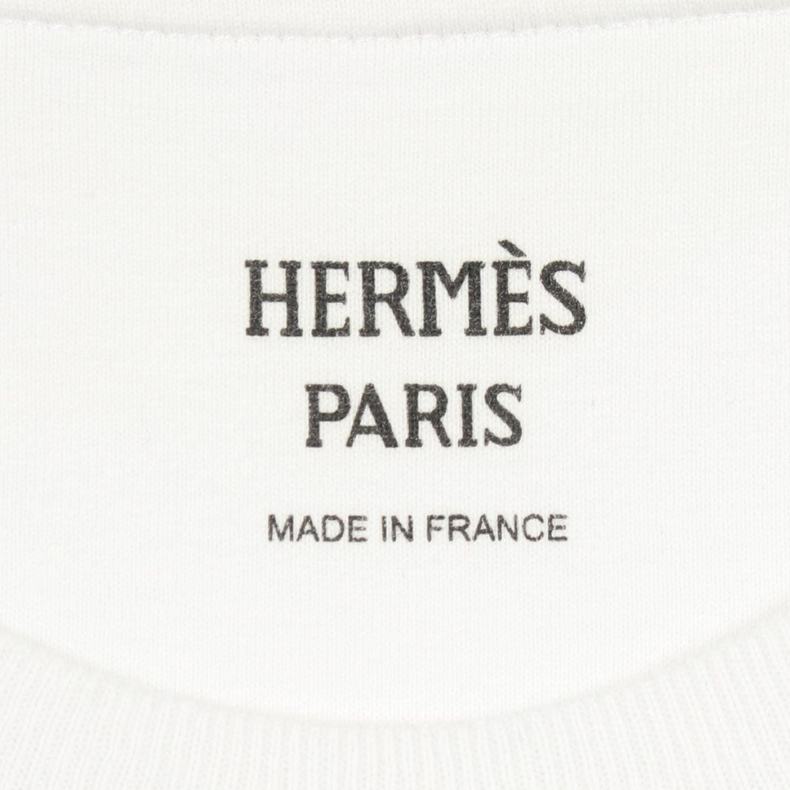 Hermes Dress Mosaic Embroidered Pocket Crew Neck Cotton — view 3
