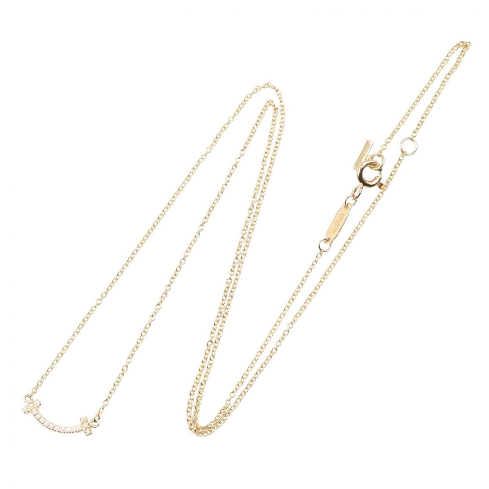 Tiffany & Co Necklace T Smile Mini Diamond 40.5 46 cm 18k — view 2