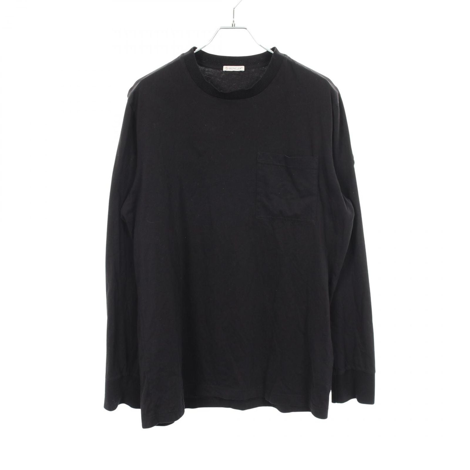 Moncler Long Sleeve T-Shirt Crew Neck Black Cotton