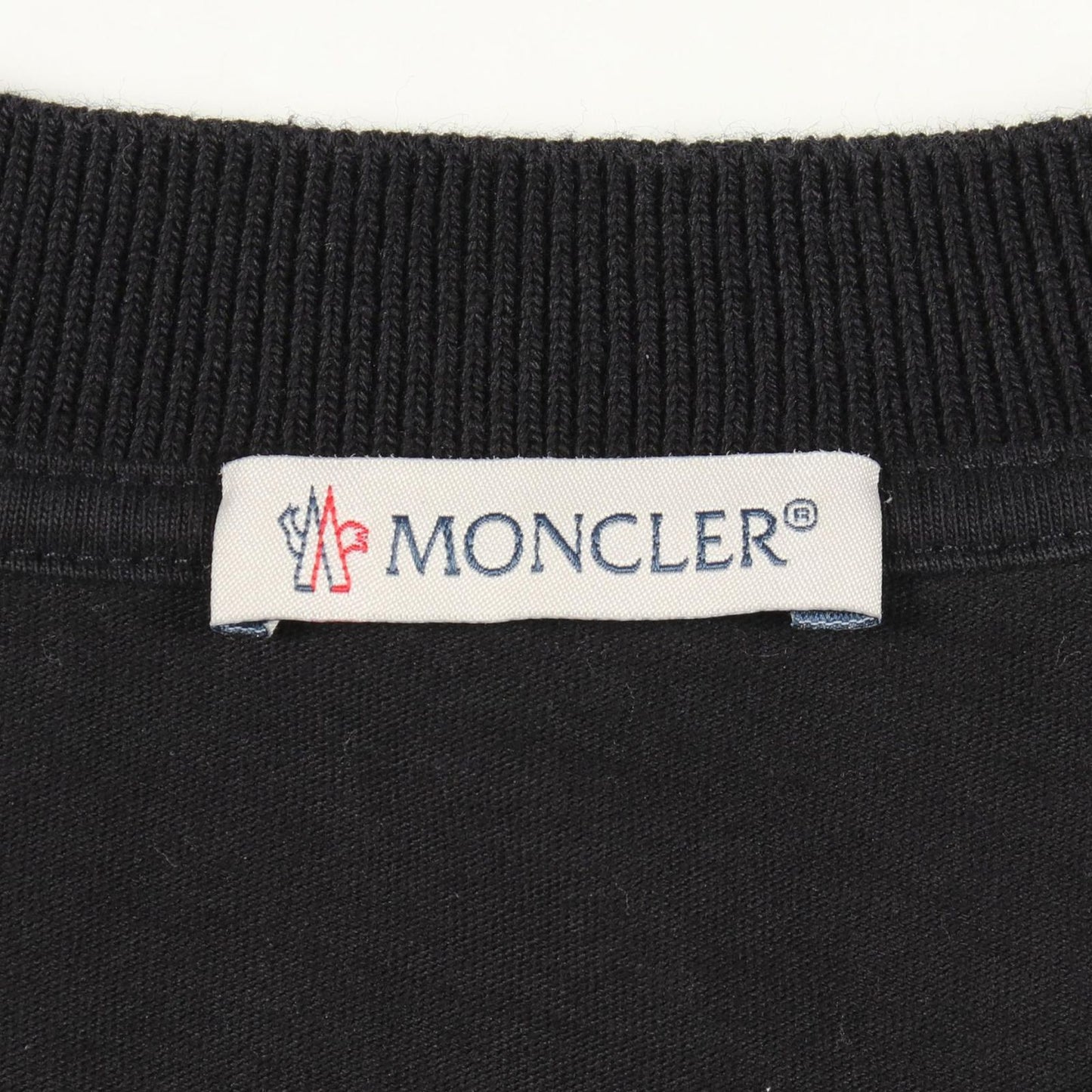 Moncler Long Sleeve T-Shirt Crew Neck Black Cotton — view 3