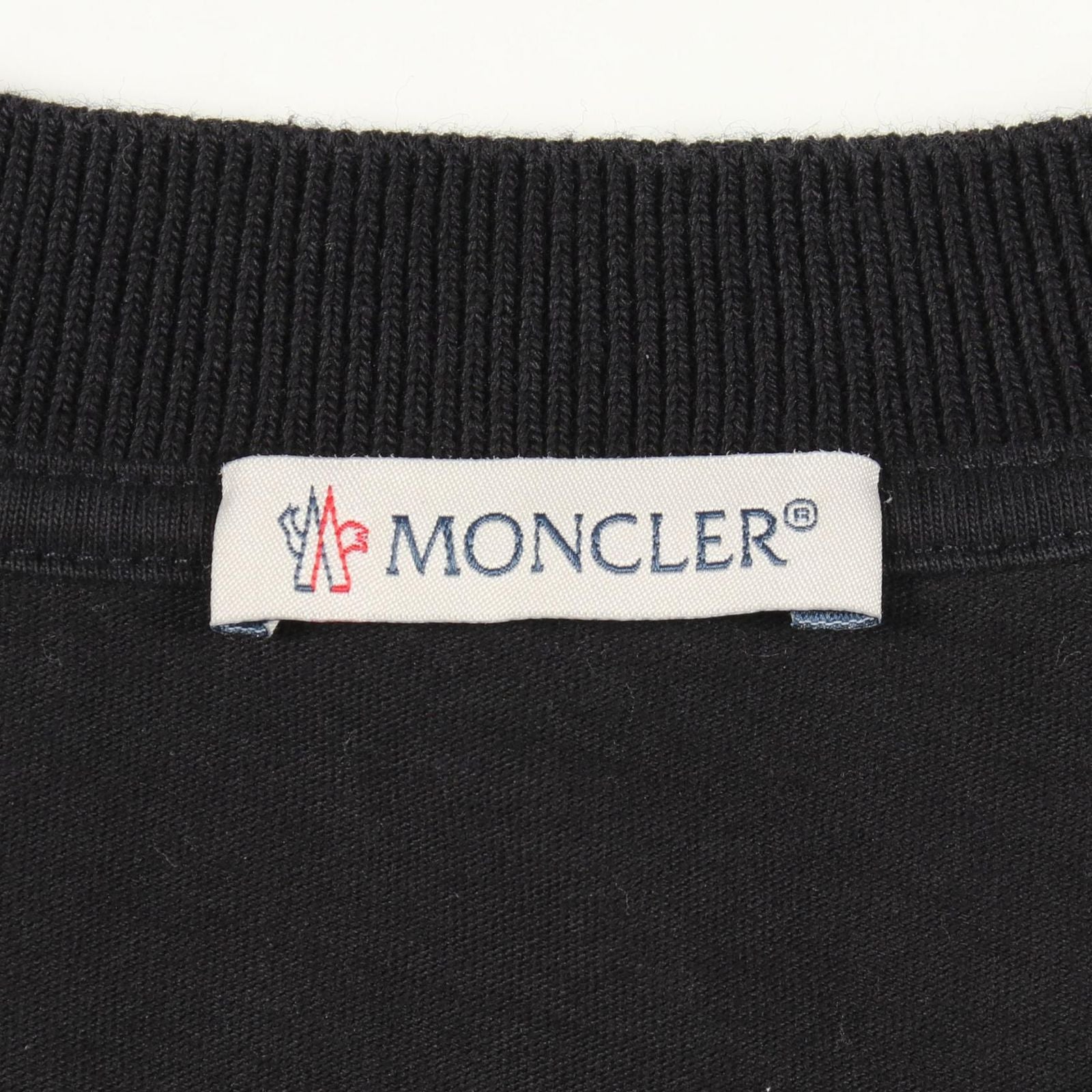 Moncler Long Sleeve T-Shirt Crew Neck Black Cotton — view 3
