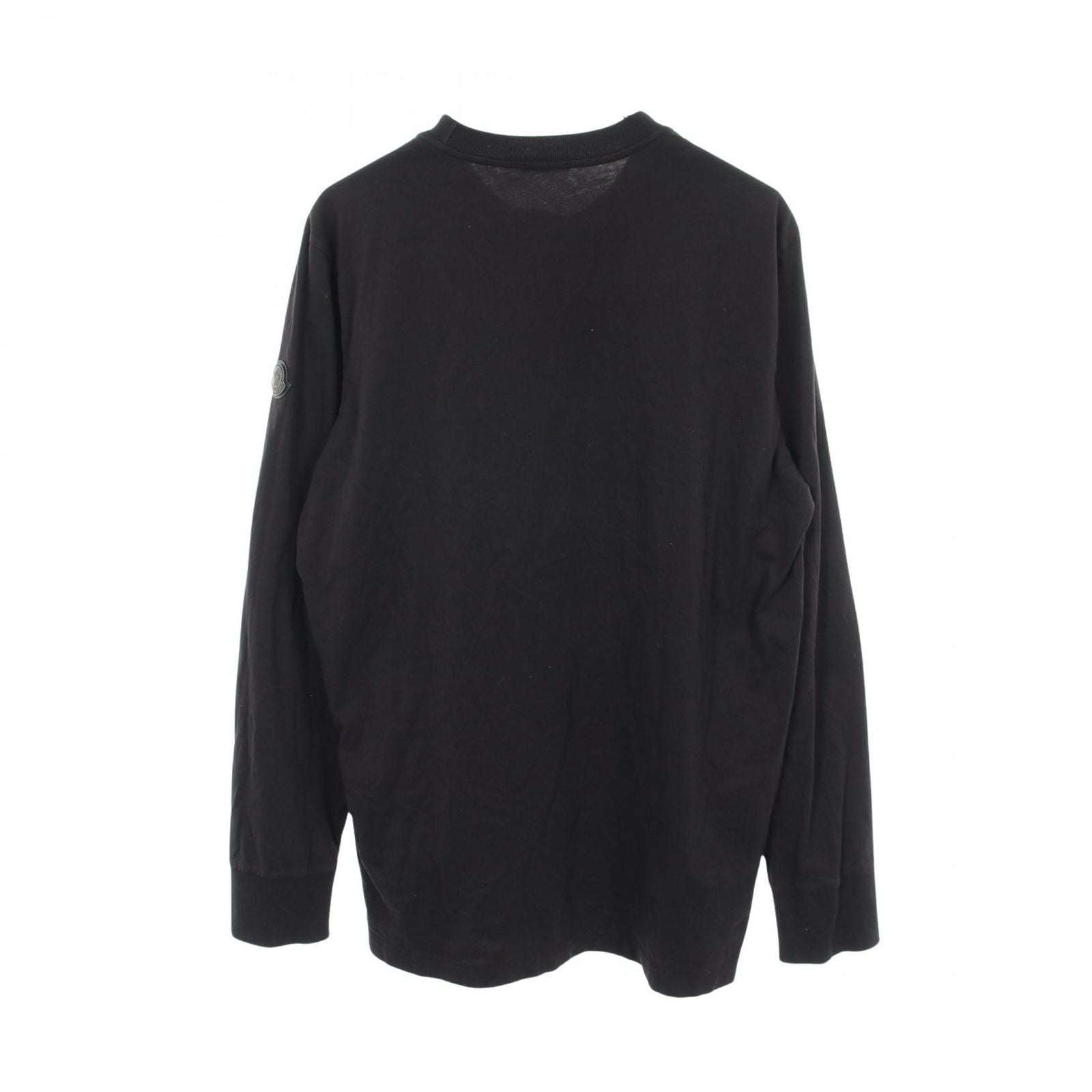 Moncler Long Sleeve T-Shirt Crew Neck Black Cotton — view 2