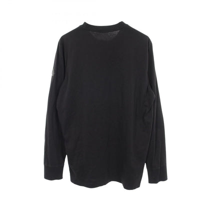 Moncler Long Sleeve T-Shirt Crew Neck Black Cotton — view 2