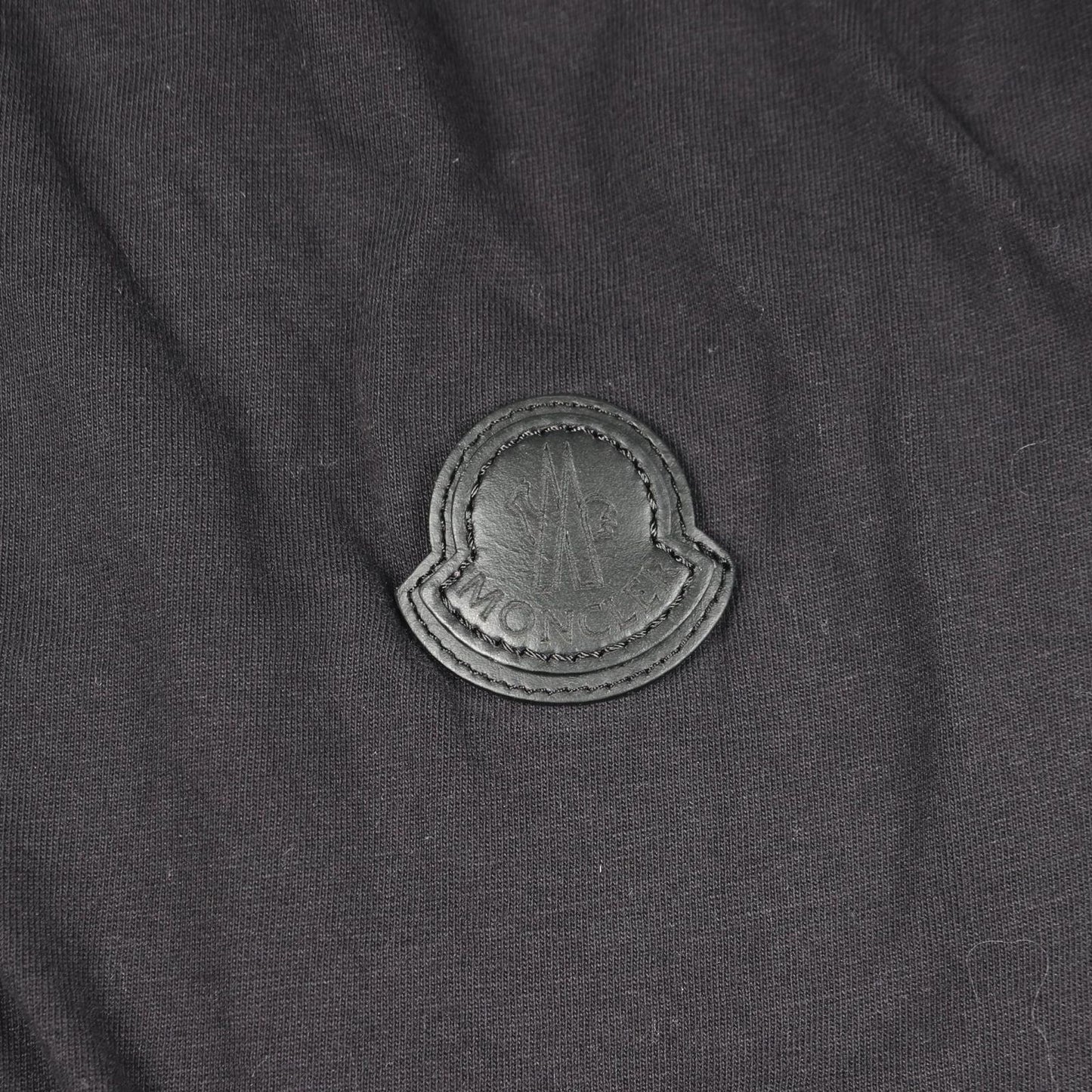 Moncler Long Sleeve T-Shirt Crew Neck Black Cotton — view 6