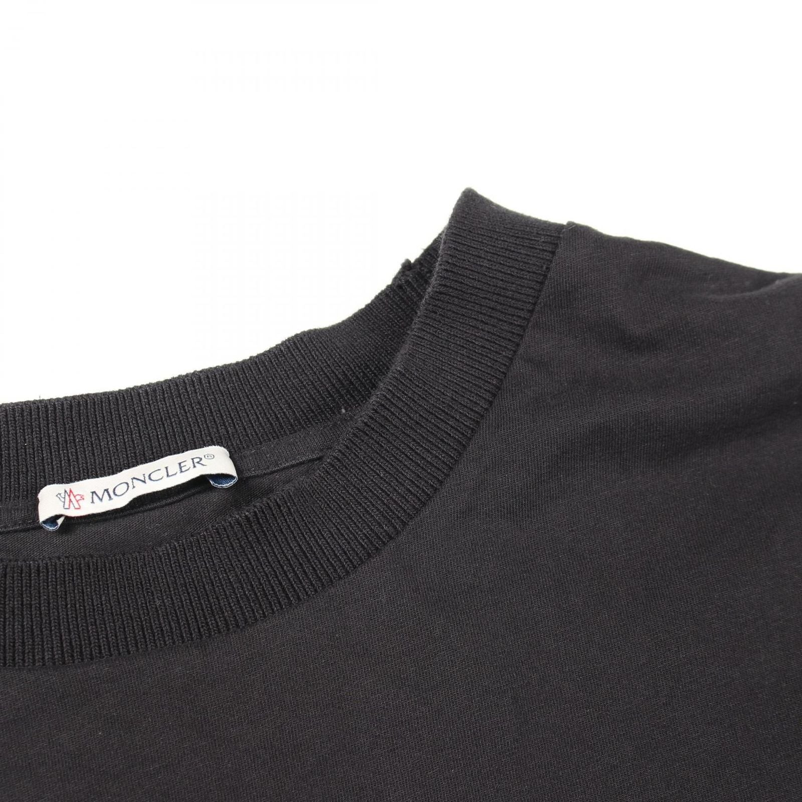 Moncler Long Sleeve T-Shirt Crew Neck Black Cotton — view 7