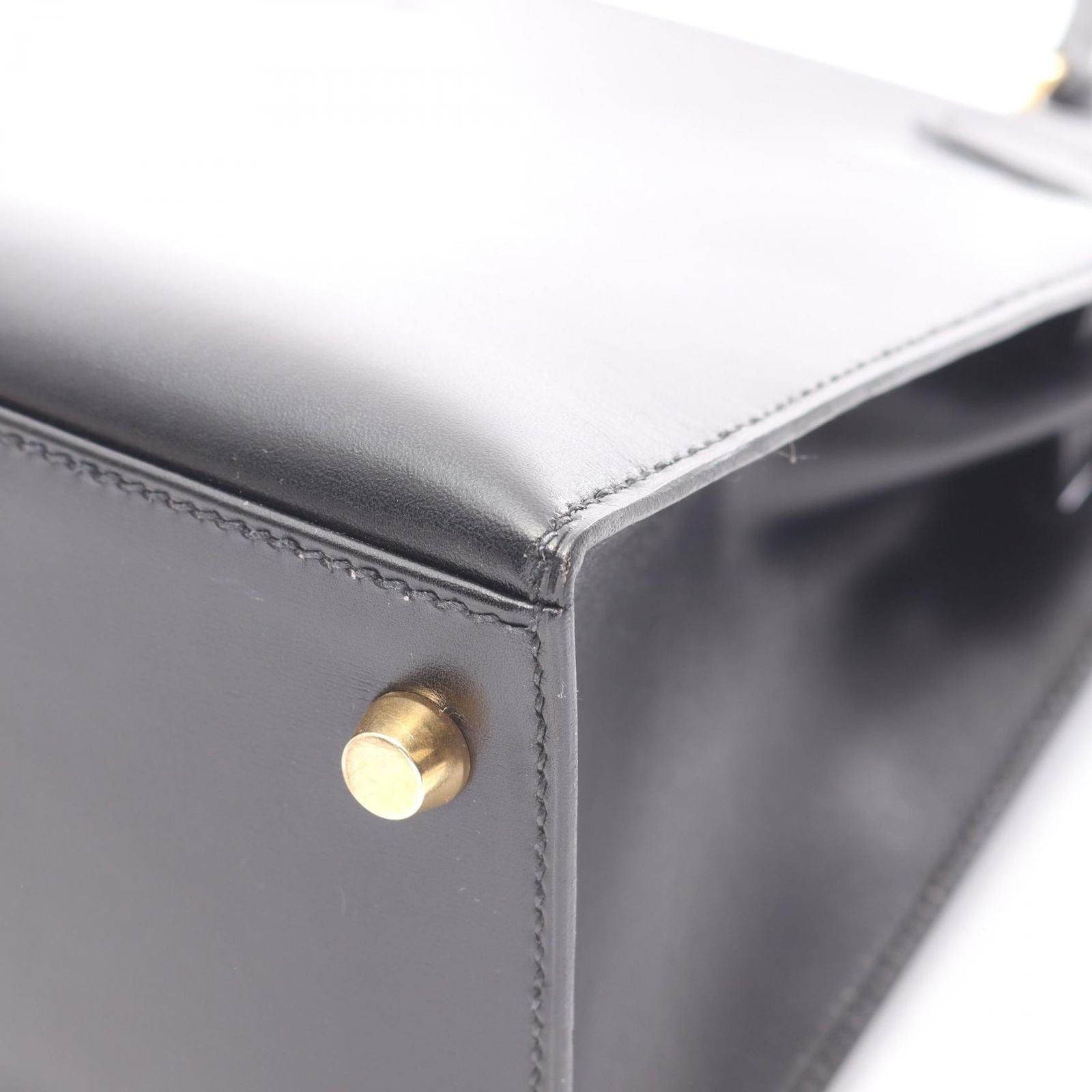 Hermes Handbag Kelly 28 Sellier 2-Way Black Calfskin — view 9