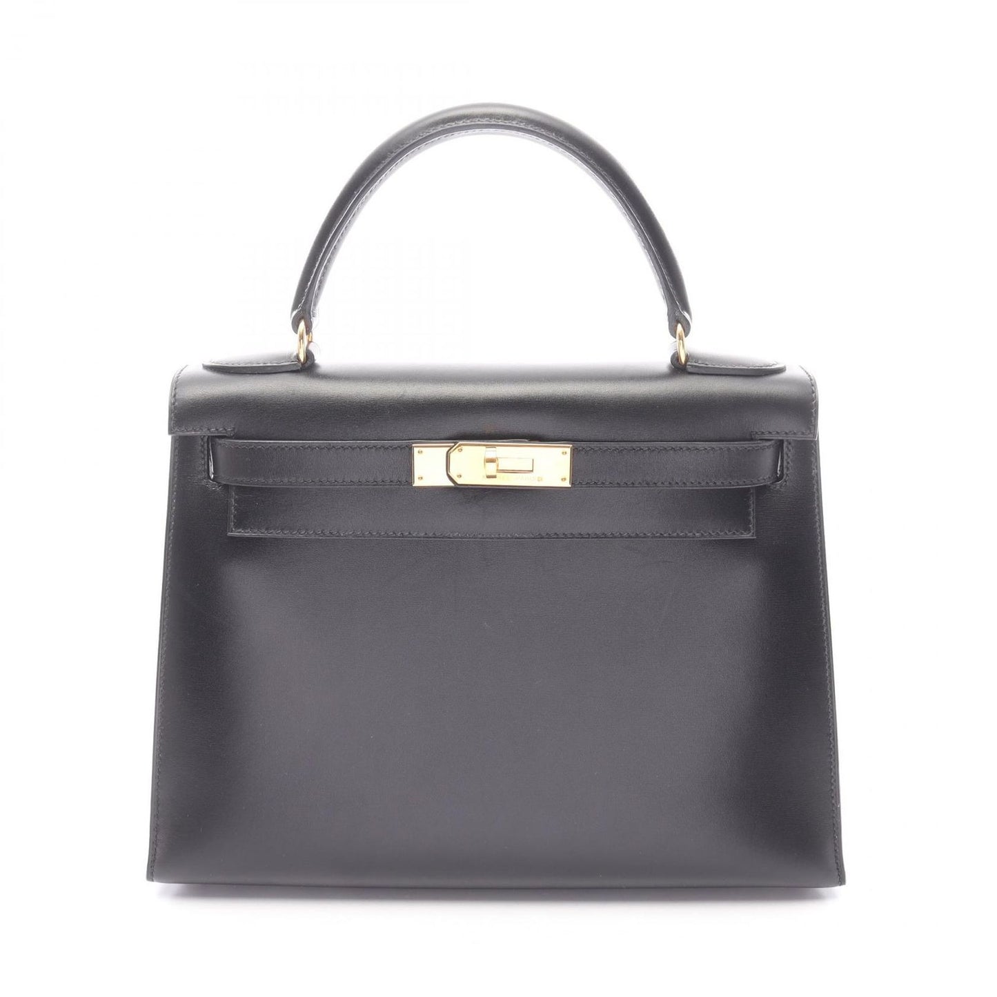 Hermes Handbag Kelly 28 Sellier 2-Way Black Calfskin