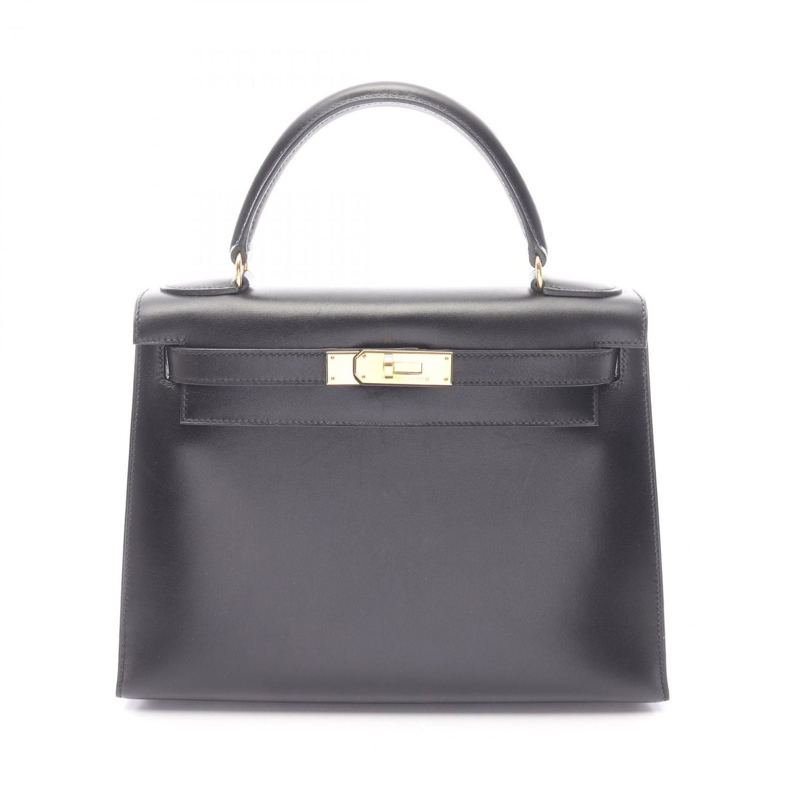 Hermes Handbag Kelly 28 Sellier 2-Way Black Calfskin