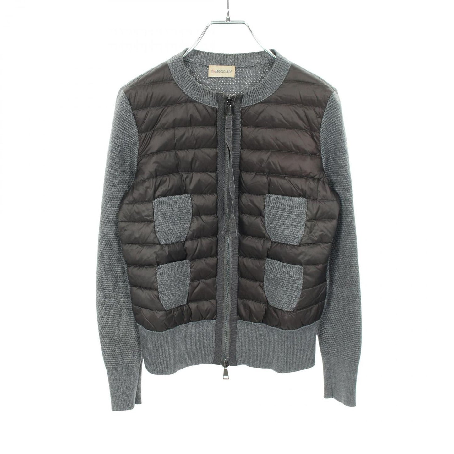 Moncler Down Jacket Knit Contrast Nylon Wool
