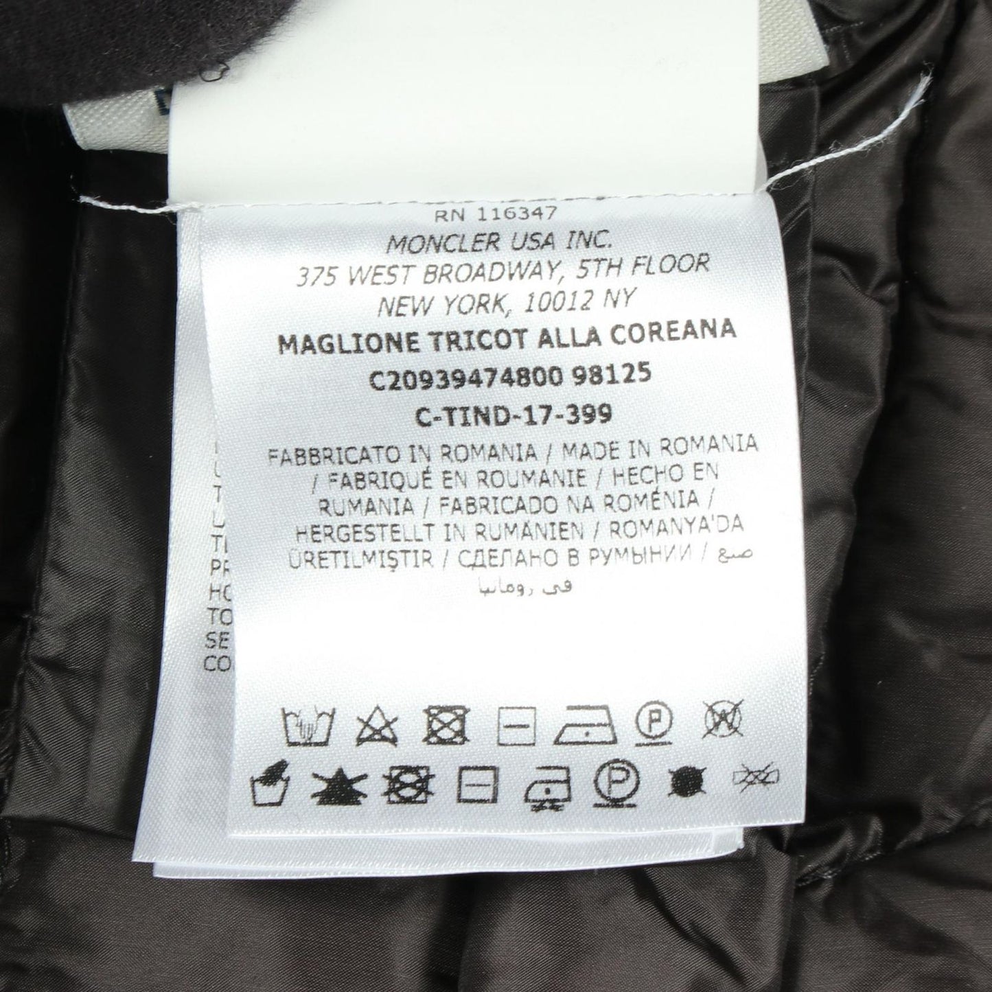 Moncler Down Jacket Knit Contrast Nylon Wool — view 5