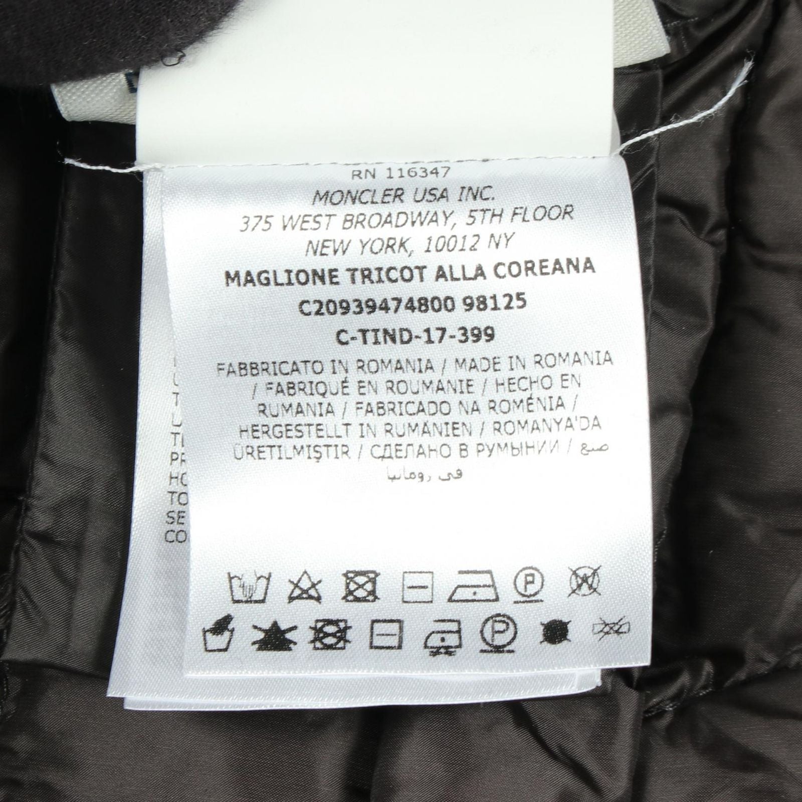 Moncler Down Jacket Knit Contrast Nylon Wool — view 5