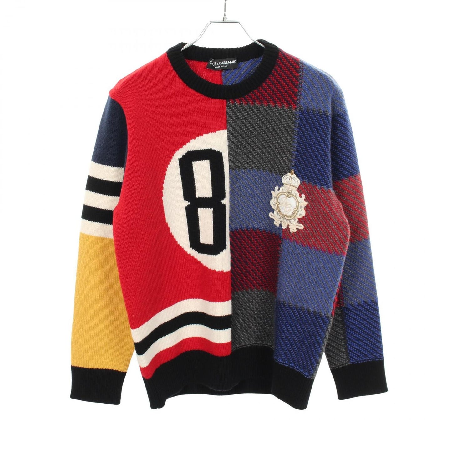 Dolce & Gabbana Knit Docking Crew Neck Wool Cashmere Sweater