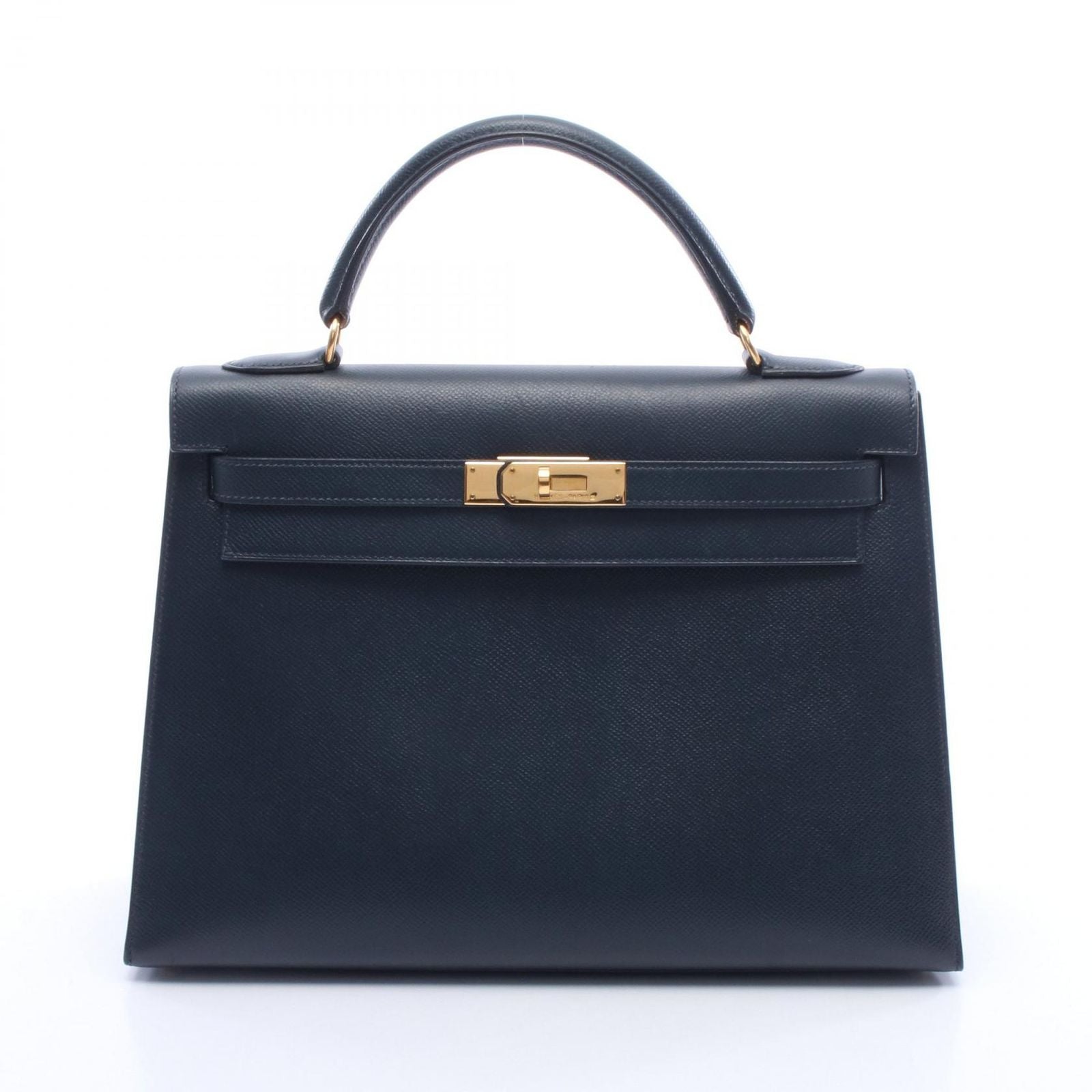 Hermes Handbag Kelly 32 Sellier 2-Way Blue Indigo Leather