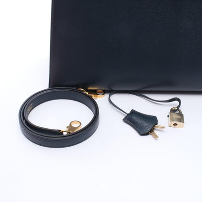 Hermes Handbag Kelly 32 Sellier 2-Way Blue Indigo Leather — view 6