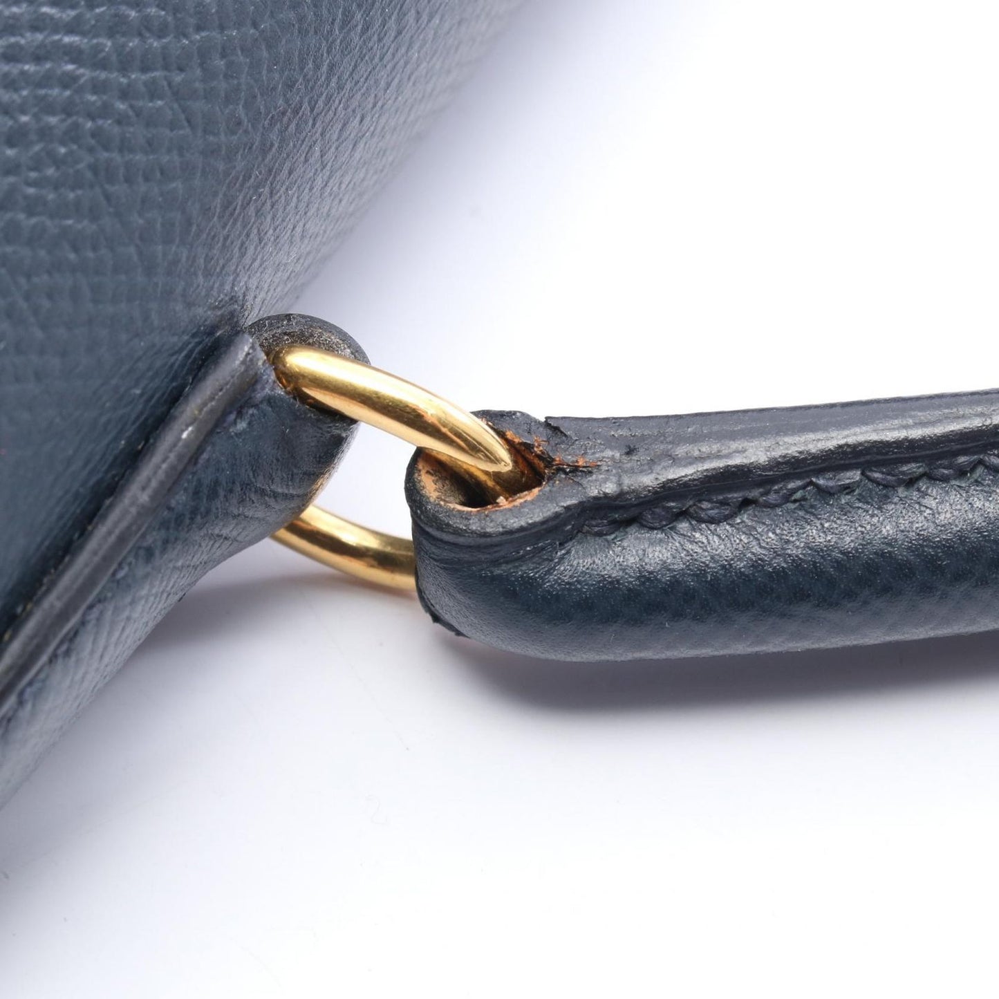 Hermes Handbag Kelly 32 Sellier 2-Way Blue Indigo Leather — view 9