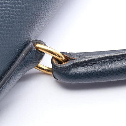 Hermes Handbag Kelly 32 Sellier 2-Way Blue Indigo Leather — view 9