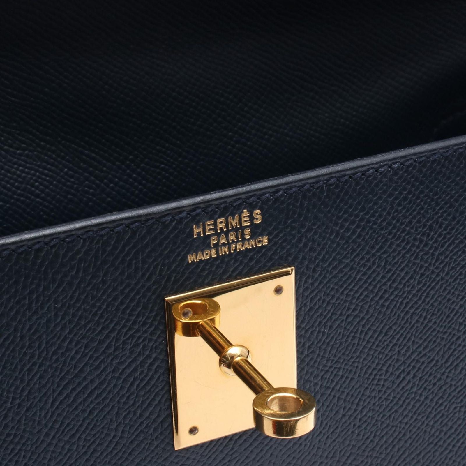 Hermes Handbag Kelly 32 Sellier 2-Way Blue Indigo Leather — view 4