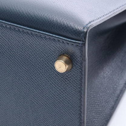Hermes Handbag Kelly 32 Sellier 2-Way Blue Indigo Leather — view 8