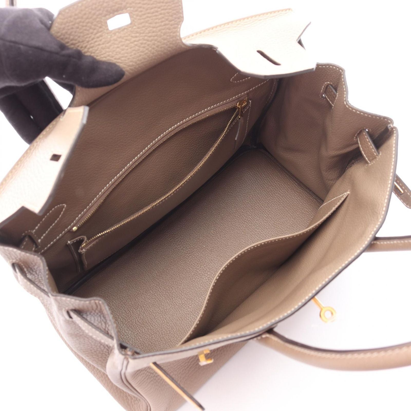 Hermes Handbag Birkin 30 Tourtier Gray Etoupe Leather — view 3