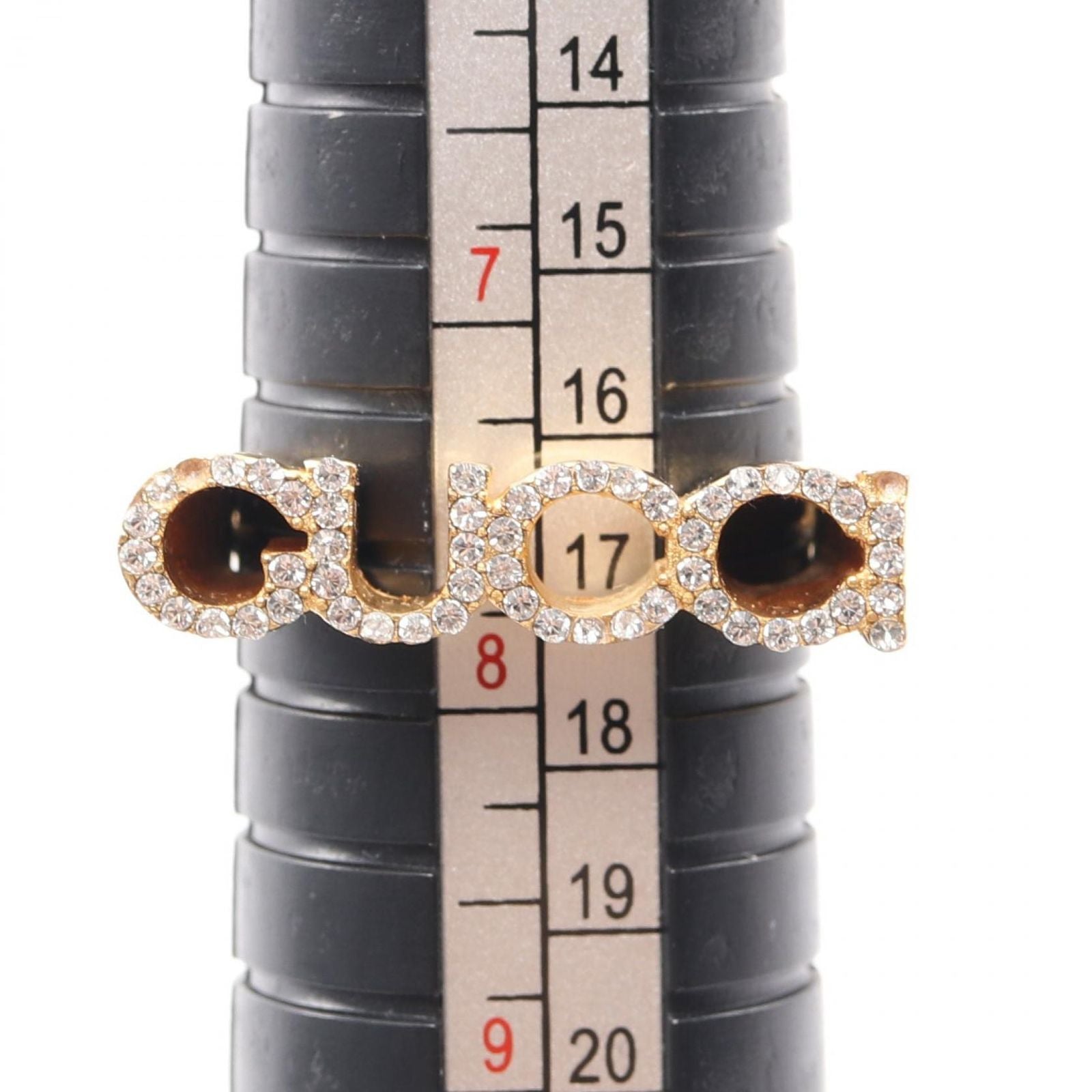 Gucci Ring Logo Line Stone Gold — view 5