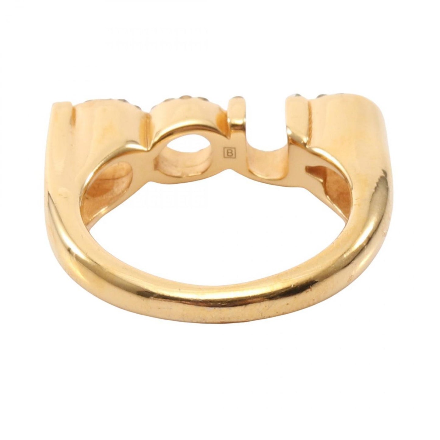 Gucci Ring Logo Line Stone Gold — view 3