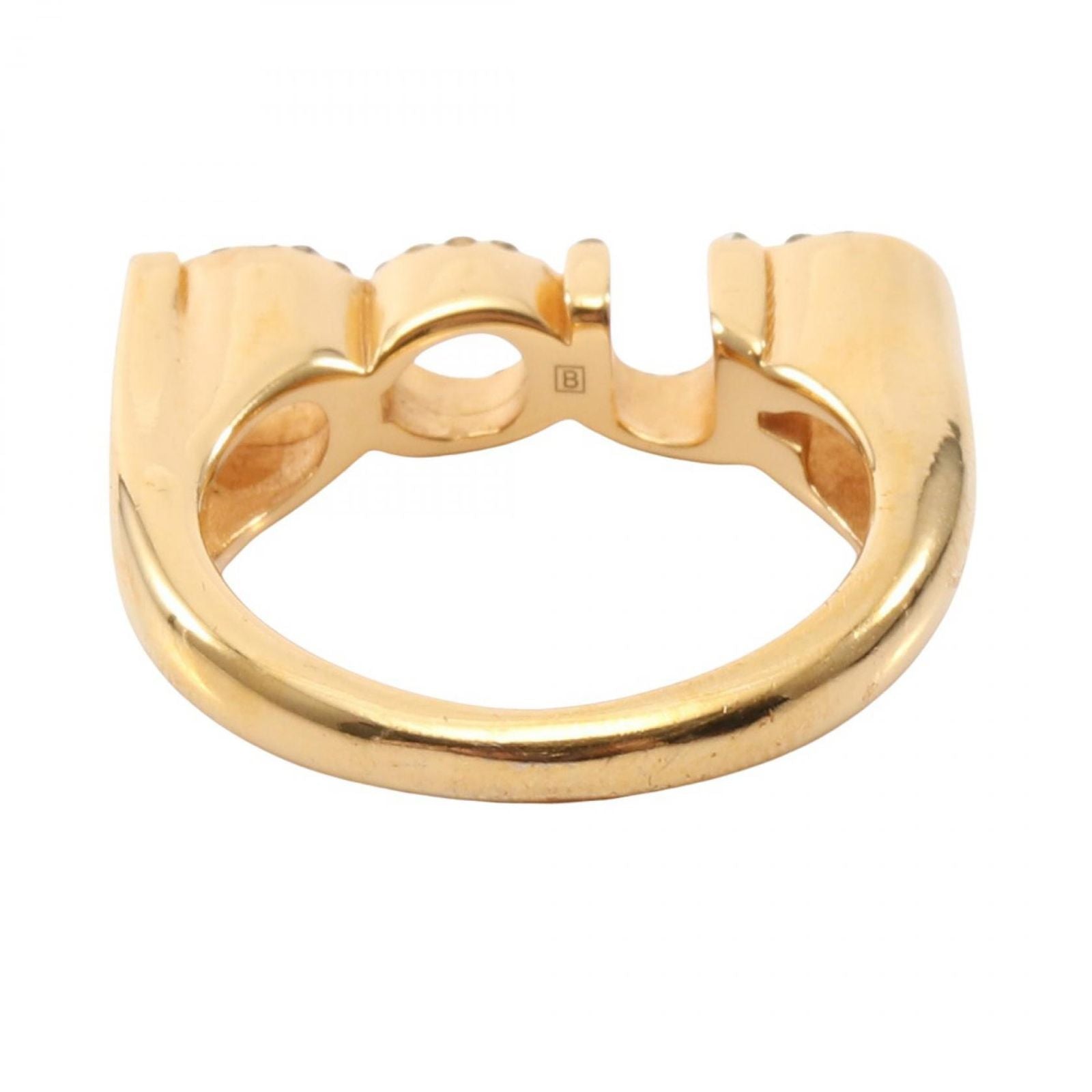 Gucci Ring Logo Line Stone Gold — view 3