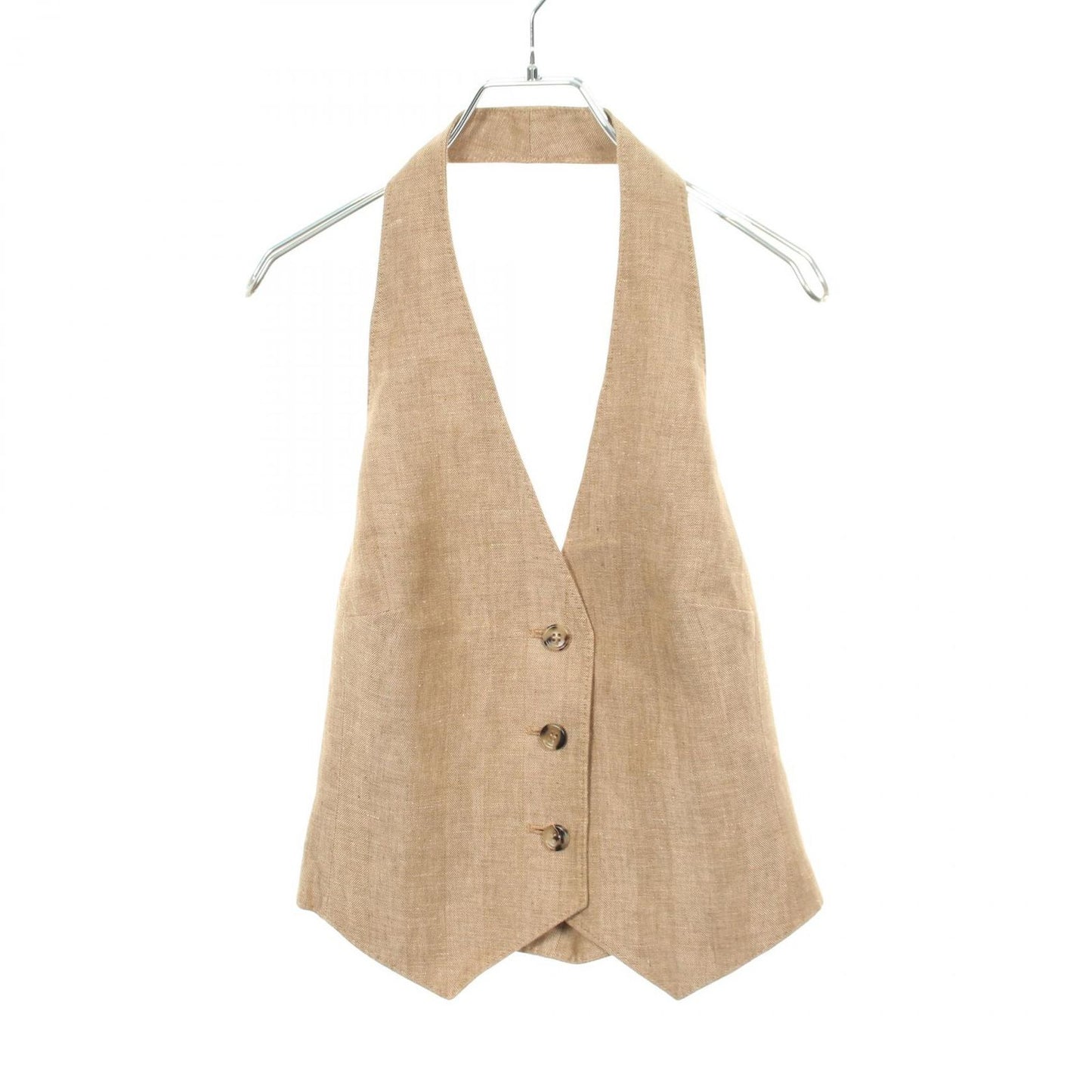 Max Mara Vest Sauro Pure Gilet Beige Fabric Linen