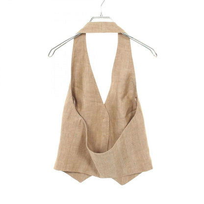 Max Mara Vest Sauro Pure Gilet Beige Fabric Linen — view 2