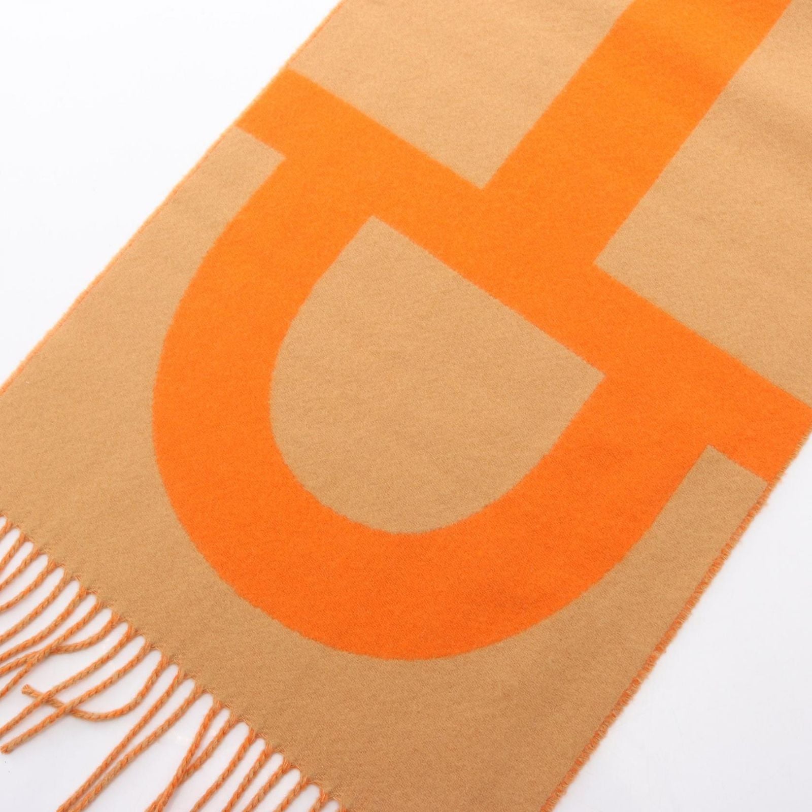 Hermes Scarf Grand Mall Beige Cashmere Orange — view 5