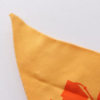 Hermes Scarf Twill Rayons Ribbon Orange Silk — view 8