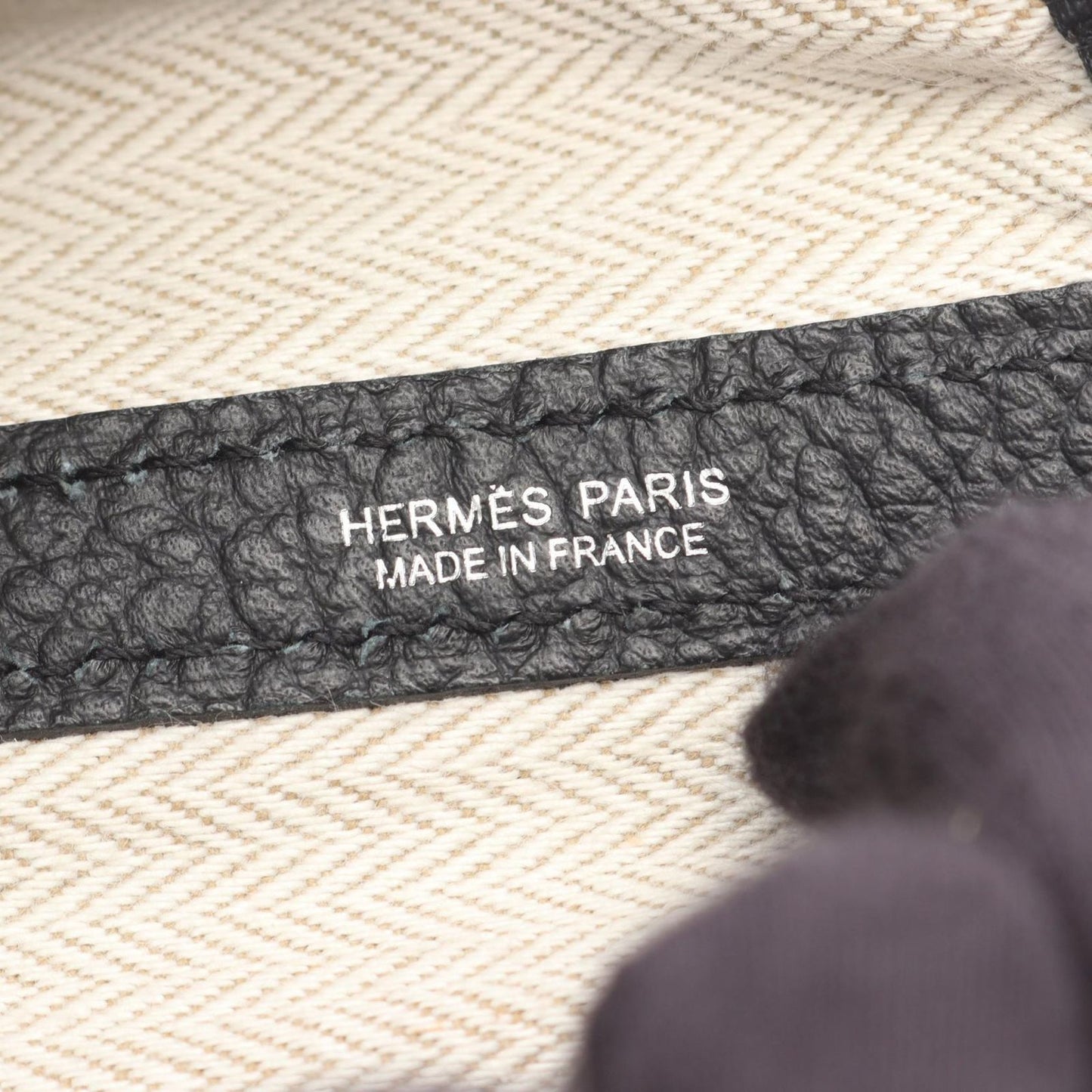 Hermes Tote Garden Party PM Black Leather Calfskin — view 4