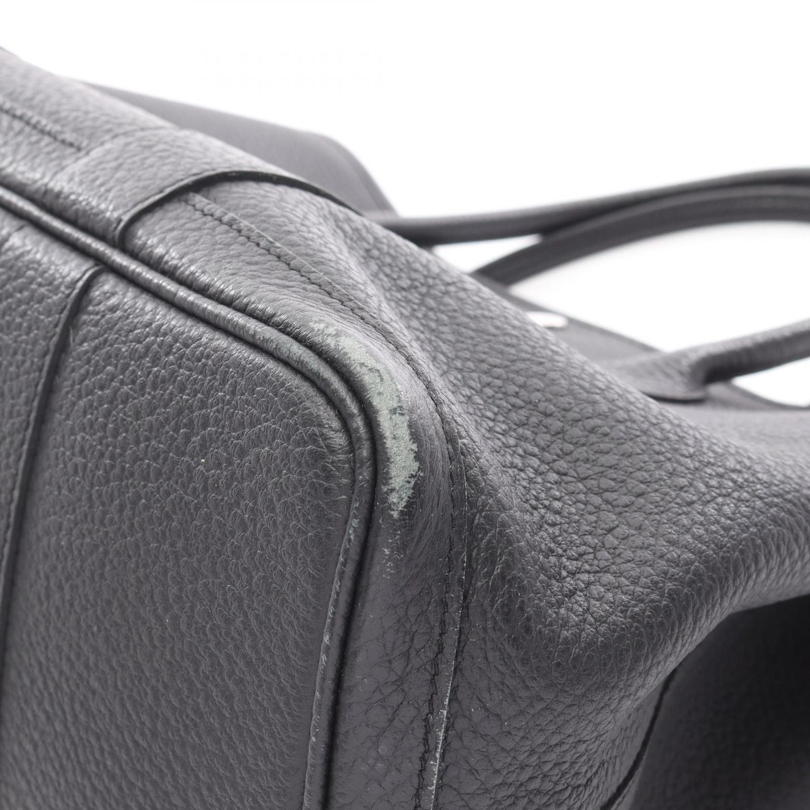 Hermes Tote Garden Party PM Black Leather Calfskin — view 7