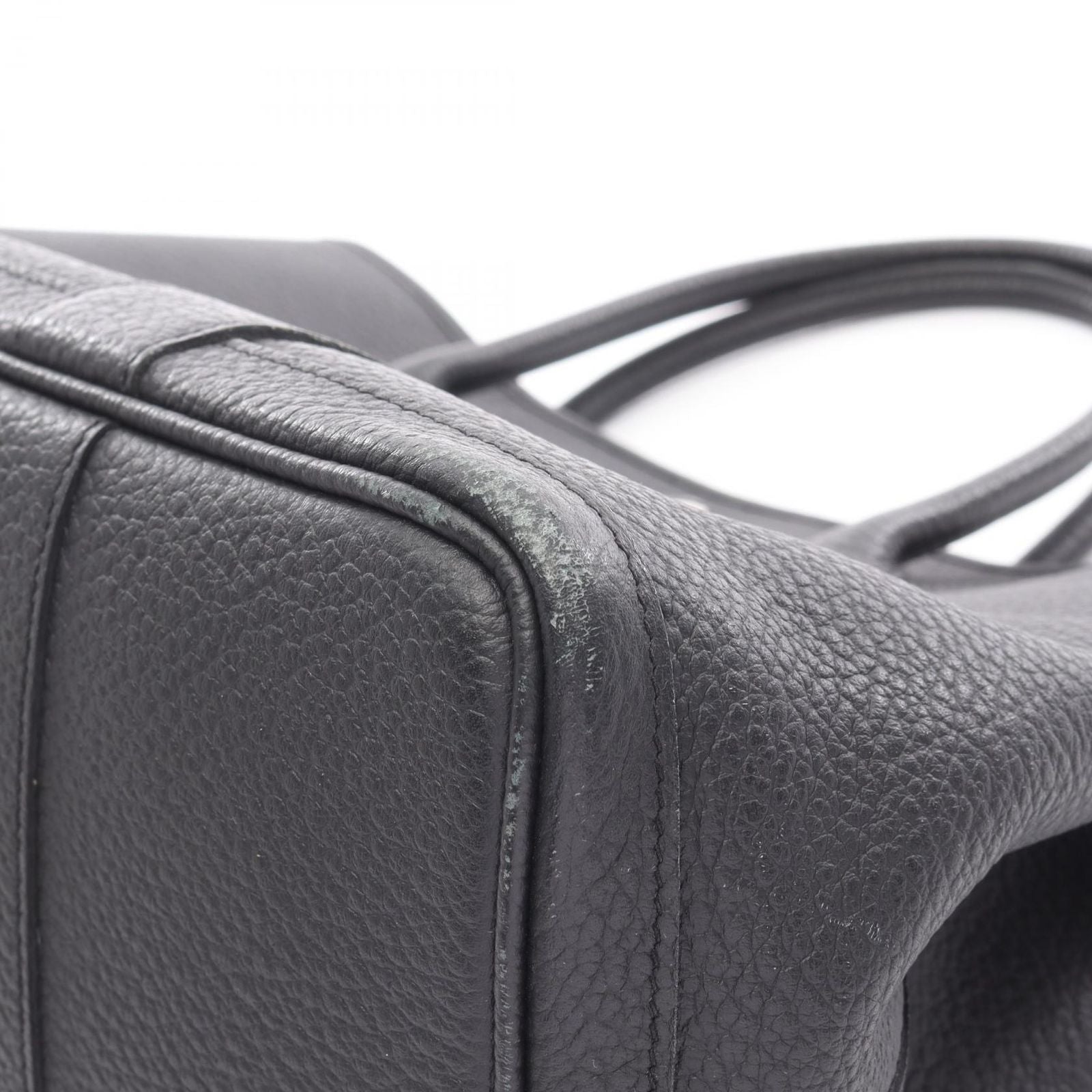 Hermes Tote Garden Party PM Black Leather Calfskin — view 9