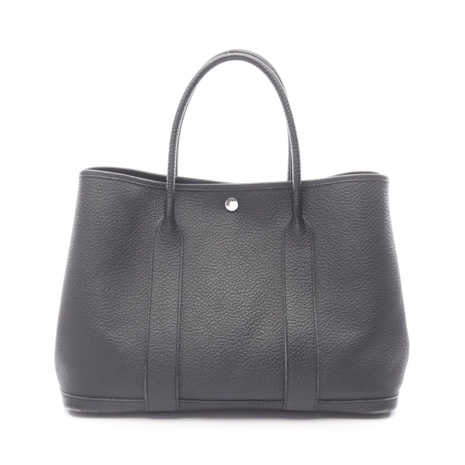 Hermes Tote Garden Party PM Black Leather Calfskin