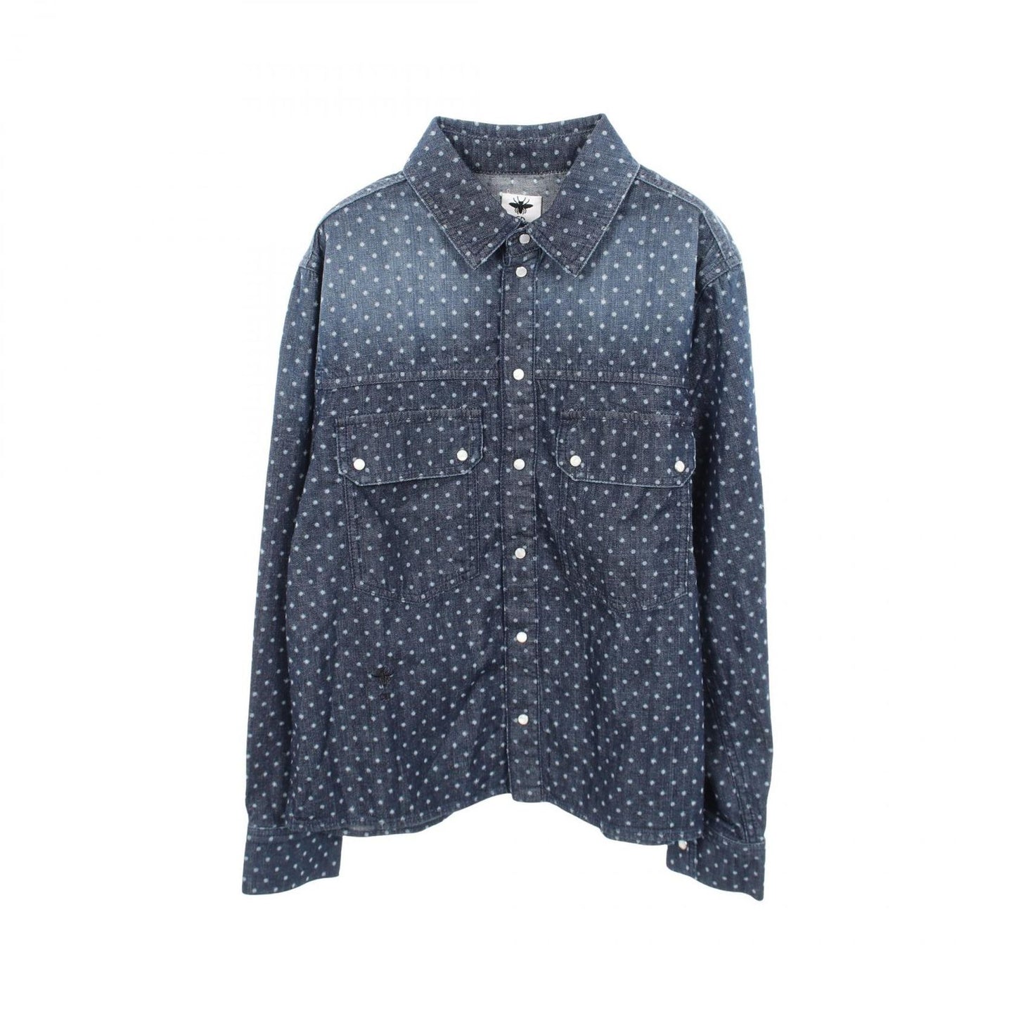 Dior Bee Embroidery Dot Pattern Cotton Shirt