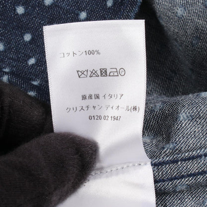 Dior Bee Embroidery Dot Pattern Cotton Shirt — view 4