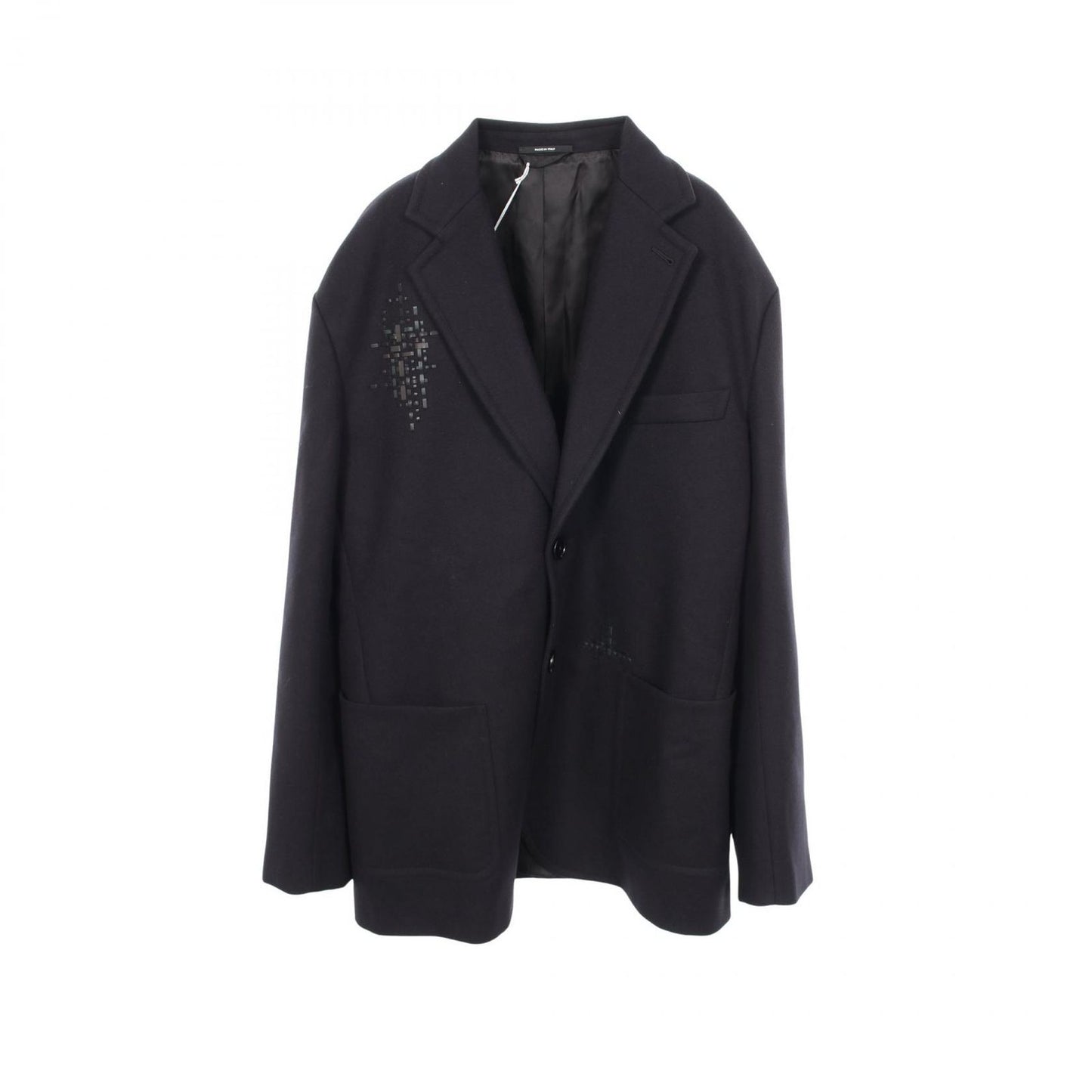 Hermes Leather Patch Wool Jacket