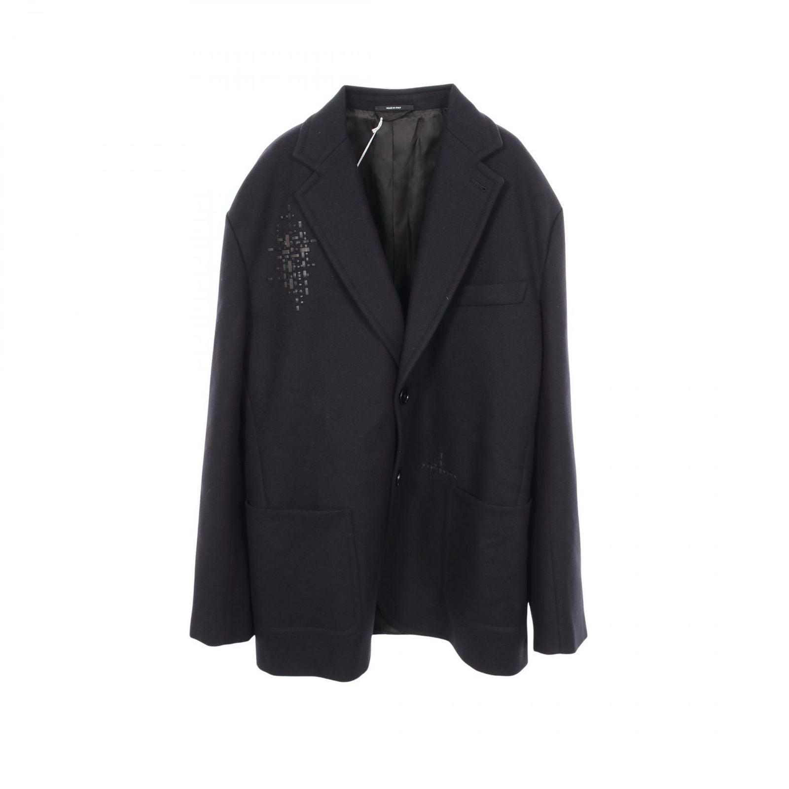 Hermes Leather Patch Wool Jacket