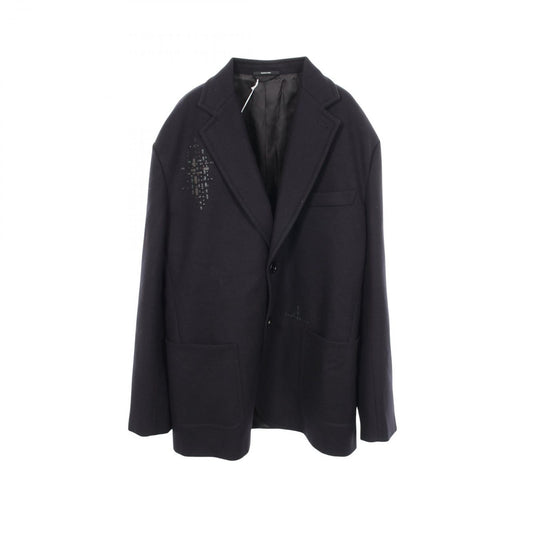 Hermes Leather Patch Wool Jacket