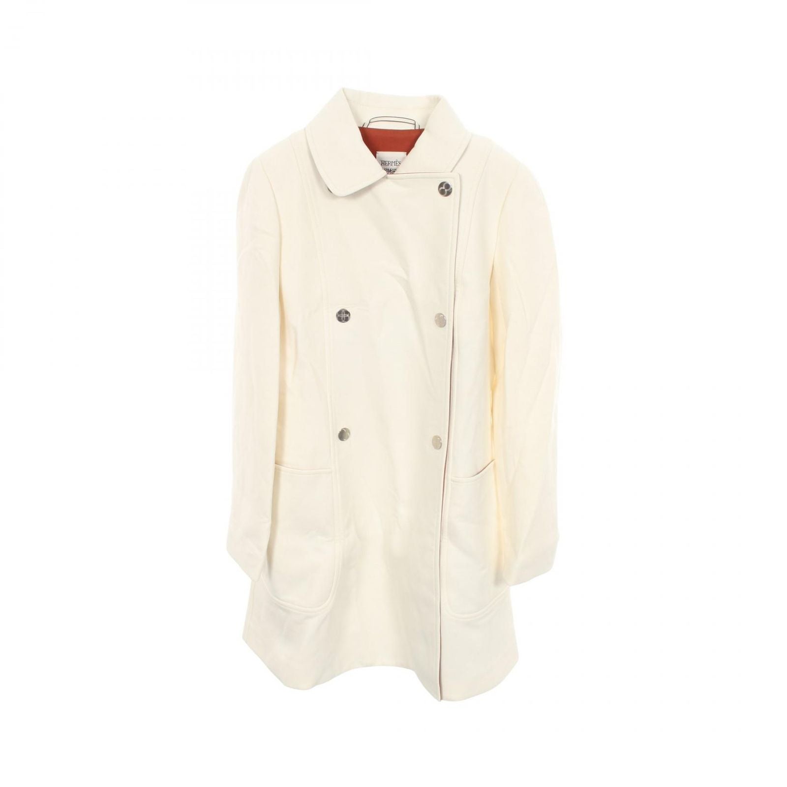 Hermes Wool Coat White