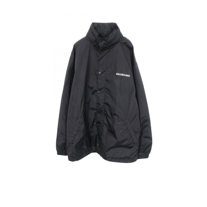 Balenciaga Logo Print Hooded Nylon Jacket